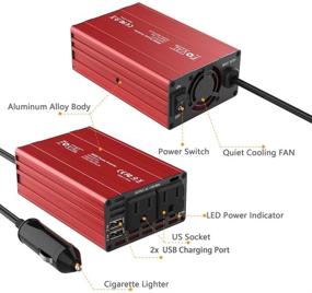 img 3 attached to 🔌 FOVAL Преобразователь напряжения 300 Вт: DC 12V в 110V AC с двойным USB автомобильным зарядным устройством 4,2 А