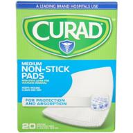 🩹 curad non-stick pads 3" x 4", medium size, 20 pads/box (pack of 20) логотип