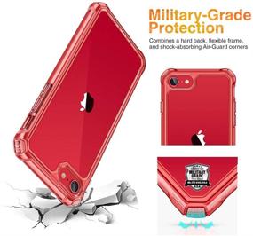 img 3 attached to ESR Air Armor for iPhone SE 2020/8 Case - Shock-Absorbing Military Grade Protection in Red