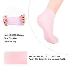 img 1 attached to Moisturizing Socks: Aloe-infused Foot Spa Gel Silicone Socks (2 Pairs) for Women - Repair Dry Feet, Cracked Heels, Soften Rough Skin, Eliminate Calluses, with Pumice Stone