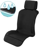 🚗 non-slip neoprene car seat covers, waterproof front seat protector for cars, trucks, suvs - best sweat, stain, and odor protection - universal fit, black (1 piece) logo