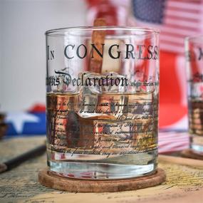 img 1 attached to 🥃 Greenline Goods Declaration of Independence Whiskey Glasses - Set of 2, 10 oz Tumblers - American US Patriotic Gift Set - Old Fashioned Cocktail Glasses