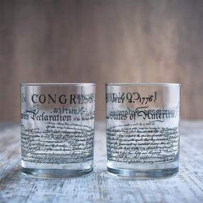 img 2 attached to 🥃 Greenline Goods Declaration of Independence Whiskey Glasses - Set of 2, 10 oz Tumblers - American US Patriotic Gift Set - Old Fashioned Cocktail Glasses