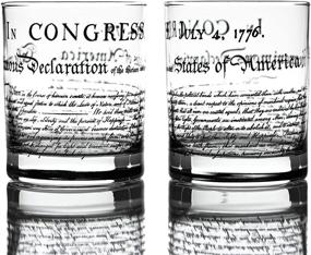 img 4 attached to 🥃 Greenline Goods Declaration of Independence Whiskey Glasses - Set of 2, 10 oz Tumblers - American US Patriotic Gift Set - Old Fashioned Cocktail Glasses