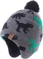 👶 upgrade fleece-lined boys winter hat baby beanies with earflap - perfect for skiing and toddler outdoor activities logo