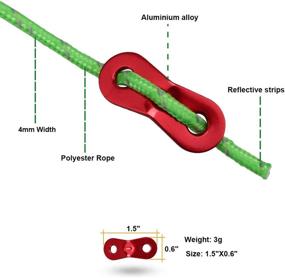img 1 attached to 🏕️ KRATARC 4m Outdoor Guy Lines Tent Cords Lightweight with Aluminum Guylines - Ideal for Camping, Hiking, and Backpacking