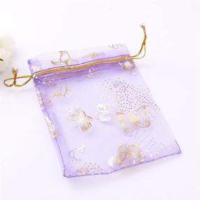 img 2 attached to Tovip Wholesale 100PCS Organza Bag Butterfly Design Light Purple Wedding Pouches - Ideal Jewelry Packaging Bags (3.5x4.5 / 9x12cm)