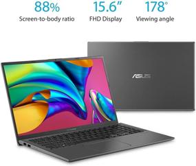 img 3 attached to 💻 ASUS VivoBook 15 FHD Laptop, Intel i5-1035G1, 8GB RAM, 512GB SSD, Backlit Keyboard, Fingerprint, Windows 10, Slate Gray, F512JA-AS54