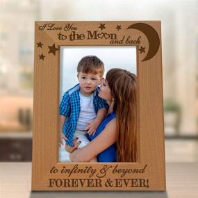 img 1 attached to 💑 KATE POSH Engraved Wood Picture Frame: Express Your Love to The Moon and Back, to Infinity & Beyond, Forever & Ever – Couples in Love Gifts for Valentine's, Engagement, Wedding (4x6-Vertical)