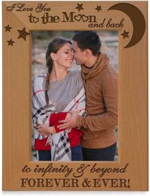 img 4 attached to 💑 KATE POSH Engraved Wood Picture Frame: Express Your Love to The Moon and Back, to Infinity & Beyond, Forever & Ever – Couples in Love Gifts for Valentine's, Engagement, Wedding (4x6-Vertical)