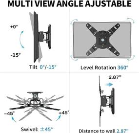 img 1 attached to 📺 Fozimoa TV Monitor Wall Mount Bracket - Swivel, Tilt, and Rotate for 13-45 Inch LED LCD Flat Curved Screen TVs &amp; Monitors - Max VESA 200x200mm, Supports up to 44lbs