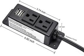 img 1 attached to 🔌 Kungfuking Power Strip: Flat Plug Surge Protector with USB Ports and Extension Cord - Black