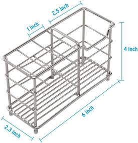 img 2 attached to 🦷 Amazer Stainless Steel Toothbrush Holder with 7 Multi-Functional Slots - Rustproof Metal Bathroom Organizer for Toothbrushes, Toothpaste, and Cleansers