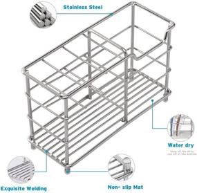 img 1 attached to 🦷 Amazer Stainless Steel Toothbrush Holder with 7 Multi-Functional Slots - Rustproof Metal Bathroom Organizer for Toothbrushes, Toothpaste, and Cleansers