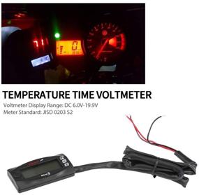 img 2 attached to 🕰️ Mini 3-in-1 Motorcycle Digital Air Temperature & Time Clock with DC 12V Car Voltmeter Gauge LED Display by Qiilu