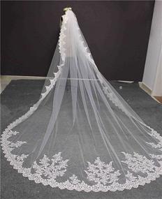 img 3 attached to 💒 Sequined Cathedral Wedding Veil - Faithclover Women's Accessories