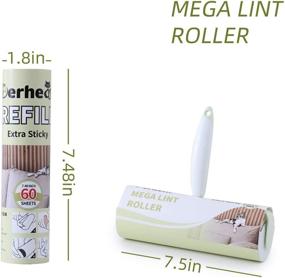 img 3 attached to 🐾 DERHEAS Mega Lint Roller for Pet Hair, Extra Large Hair Remover for Furniture, Clothes, Laundry - Extra Sticky & Supersize 7.48 inches Lint Removal Tool with Total 240 Sheets (1 Lint Roller + 3 Refills)