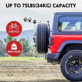 img 2 attached to 🚴 Ultimate Convenience: FIERYRED 2-Bike Spare Tire Rack for Easy and Secure Bicycle Transportation with Adjustable Bolt-On Design and 75 lb. Capacity