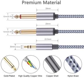img 2 attached to 🔌 6FT Yirddeo 3.5 мм 1/8" TRS к Dual 6.35 мм 1/4" TS Моно Стерео Y-кабель с покрытием из золота тяжелой нагрузки - совместим с смартфонами, компьютерами, звуковыми картами, CD-плеерами, мультимедийными колонками.