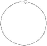📿 ritastephens итальянское стерлинговое серебро 1.7мм блестящая цепочка сингапур на лодыжку или в качестве ожерелья логотип