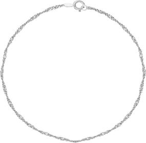 img 4 attached to 📿 Ritastephens Итальянское стерлинговое серебро 1.7мм блестящая цепочка Сингапур на лодыжку или в качестве ожерелья
