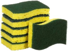 img 1 attached to 🧽 Scotch-Brite Heavy-Duty Scrub Sponges - Green, 6-Count Pack (1 Unit)