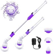 🧹 efficient electric cleaning brush for kitchens, bathrooms, and tiles - rechargeable & 360-degree rotating scrubber with long-arm design, powerful lithium battery & 3 replaceable brush heads logo