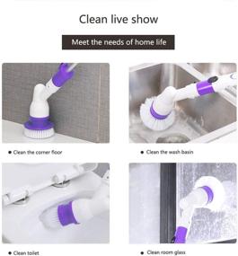 img 1 attached to 🧹 Efficient Electric Cleaning Brush for Kitchens, Bathrooms, and Tiles - Rechargeable & 360-degree Rotating Scrubber with Long-arm Design, Powerful Lithium Battery & 3 Replaceable Brush Heads