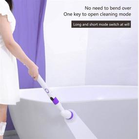 img 2 attached to 🧹 Efficient Electric Cleaning Brush for Kitchens, Bathrooms, and Tiles - Rechargeable & 360-degree Rotating Scrubber with Long-arm Design, Powerful Lithium Battery & 3 Replaceable Brush Heads