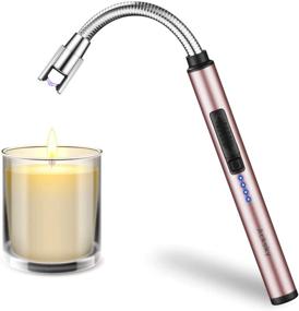 img 4 attached to 🔥 ACKSKY Upgraded Electric USB Arc Lighter - Rechargeable Flameless Windproof Candle Lighter with LED Battery Display, Safety Switch - Ideal for Candle Lighting, Cooking, BBQs, Fireworks (Rose Gold)
