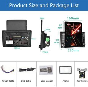 img 3 attached to 🚗 Автомагнитола UNITOPSCI двойного DIN: 9,5-дюймовый сенсорный экран, GPS-навигация, Bluetooth, функция Mirror Link, поддержка камеры заднего вида