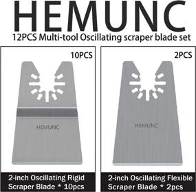 img 2 attached to 🛠️ Multitool Scraper Blades Set - 10pcs Oscillating Rigid Scraper Blade, 2pcs Flexible Scraper Blades, Universal Fit for Carpet Tile Adhesives