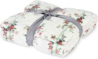 🌸 rachel ashwell white floral royal plush blanket, full/queen size 90x90 - improved seo logo