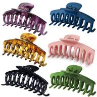 💁 women and girls hair claw clips - sincika big hair clips, 4.3 inch large clips for thick hair, strong hold and fashionable hair clamps, ideal for long hair - pack of 6 logo