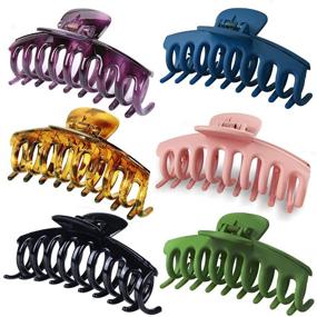 img 4 attached to 💁 Women and Girls Hair Claw Clips - Sincika Big Hair Clips, 4.3 Inch Large Clips for Thick Hair, Strong Hold and Fashionable Hair Clamps, Ideal for Long Hair - Pack of 6