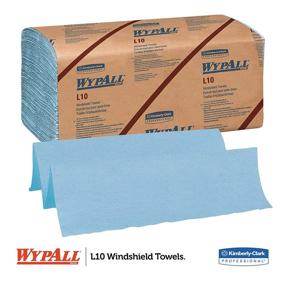 img 2 attached to WypAll 05123 L10 Windshield Towels, 1-Ply, 9 1/10 x 10 1/4, 1-Ply, Pack of 224 (Case of 10 Packs), Blue