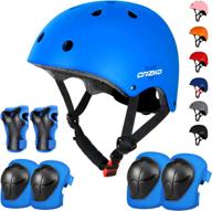 🛴 crzko kids helmet and knee pads set: adjustable protective gear for skateboard, roller skating, scooter, and cycling logo