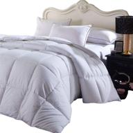 🛏️ dobby down alternative comforter king/california-king size, checkered white, soft and fluffy, 100% cotton shell 300 tc - 100 oz fill - duvet insert logo