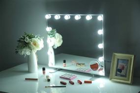 img 3 attached to 💄 Hansong Vanity Mirror with Lights: Hollywood Lighted Makeup Mirror for Perfect Dressing ⭐ Wall Mounted or Tabletop Beauty Mirrors with LED Bulbs