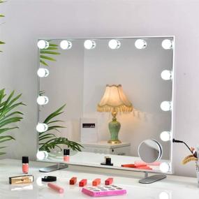 img 4 attached to 💄 Hansong Vanity Mirror with Lights: Hollywood Lighted Makeup Mirror for Perfect Dressing ⭐ Wall Mounted or Tabletop Beauty Mirrors with LED Bulbs