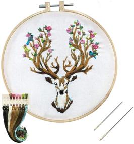 img 4 attached to 🧵 Beginner's Cross Stitch Kit with Floss and Needles - Louise Maelys Embroidery Starter Set with Full Range Deer Pattern