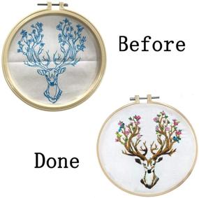 img 1 attached to 🧵 Beginner's Cross Stitch Kit with Floss and Needles - Louise Maelys Embroidery Starter Set with Full Range Deer Pattern