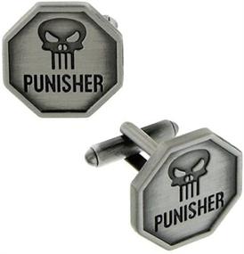 img 2 attached to Marvel Punisher Skull Cufflinks - 🔥 Boost Your Style with Iconic Superhero Accessories