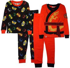 img 4 attached to 🌙 Glow in the Dark LEGO Ninjago Boys Pajama Set: 4 Piece PJ Set, Long Sleeve & Long Pant for Maximum Comfort