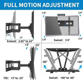 img 2 attached to Adjustable Height Full Motion TV Wall Mount - FOZIMOA TV Mount for 32-65 inch LED LCD Plasma Flat Screen - Articulating Swivel Tilt Extension TV Bracket - 121lbs Load Capacity - VESA 400x400mm compatible