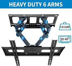 img 1 attached to Adjustable Height Full Motion TV Wall Mount - FOZIMOA TV Mount for 32-65 inch LED LCD Plasma Flat Screen - Articulating Swivel Tilt Extension TV Bracket - 121lbs Load Capacity - VESA 400x400mm compatible
