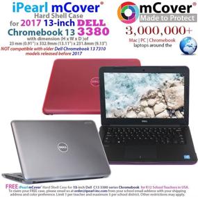 img 3 attached to 💻 mCover iPearl Hard Shell Case for 13.3" Dell Chromebook 13 3380 Series Laptop Computers - Aqua (Released after February 2017)