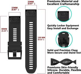 img 2 attached to 📱 ZEROFIRE Compatible Silicone Bands for Garmin Fenix 5 & 5 Plus - Forerunner 935, 945, Approach S60 - Replacement Watch Straps (Not for 5X, 5S)