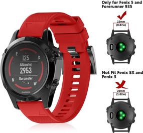 img 3 attached to 📱 ZEROFIRE Compatible Silicone Bands for Garmin Fenix 5 & 5 Plus - Forerunner 935, 945, Approach S60 - Replacement Watch Straps (Not for 5X, 5S)