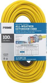 img 2 attached to 🔌 PrimeWire & Cable LT511735 100ft 14/3 SJTOW Bulldog Tough Extension Cord with PrimeLight Indicator Light in Yellow